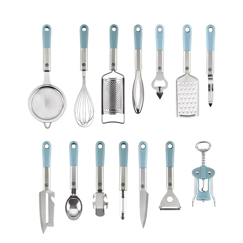 

Новый набор инструментов для кухонных гаджетов с удобной ручкой из овощеной целлюлозы, 14 предметов