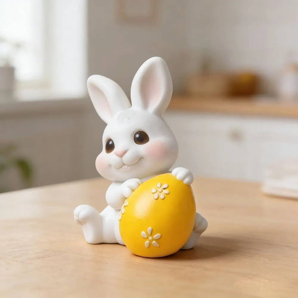 Cute Design Silicone Easter Bunny Mold Easter Egg Handmade Candle Making Mold Lightweight Chocolate Mold Celebration