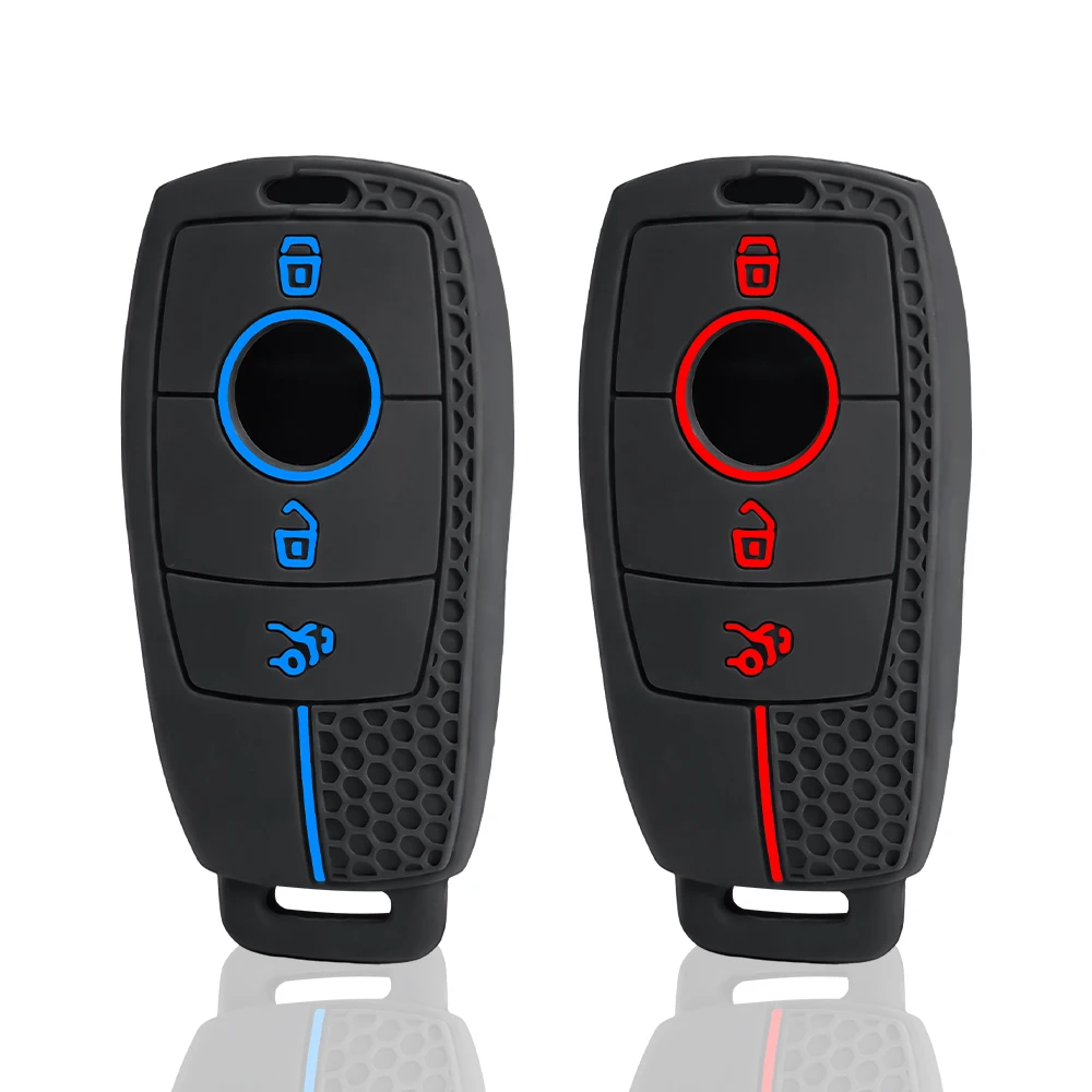 Silicone Car Key Case Cover Keychain for Mercedes Benz E C S GLC GLE Class E200 E400 E63 W213 S550 C260 A200 Key Shell Protector