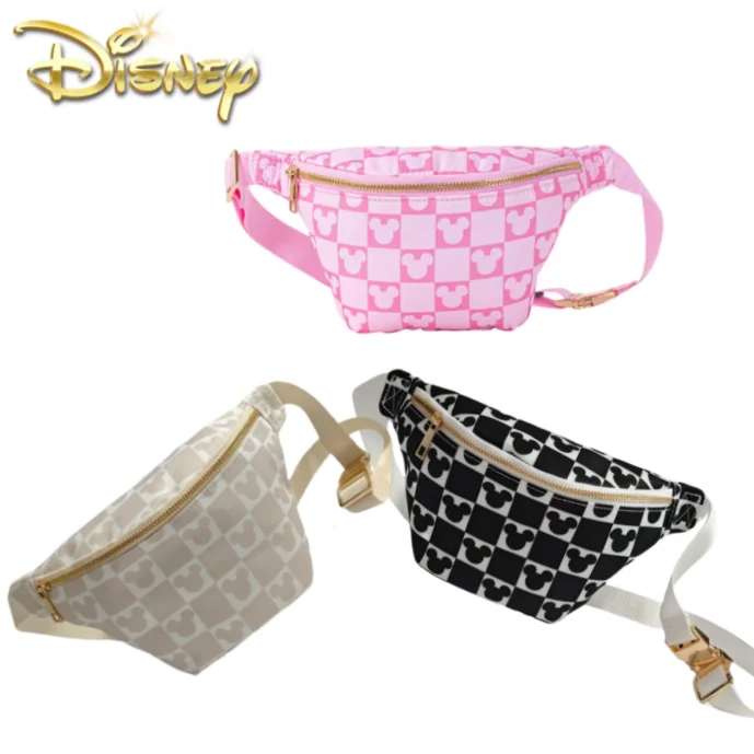 Miniso Disney Cartoon Mickey Large Capacity Chest Bag For Women Multifunctional Waterproof Outdoor Crossbody Waist Bag Girls Gif