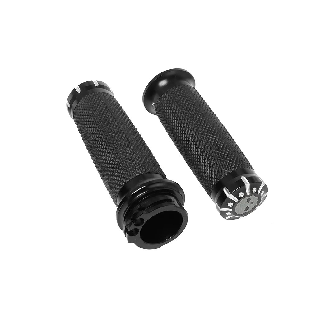 Motorcycle 1.25'' Universal Rubber Hand Grips CNC Handlebar For Harley Sportster 883 1200 Iron XL VRSC Touring Dyna Softail