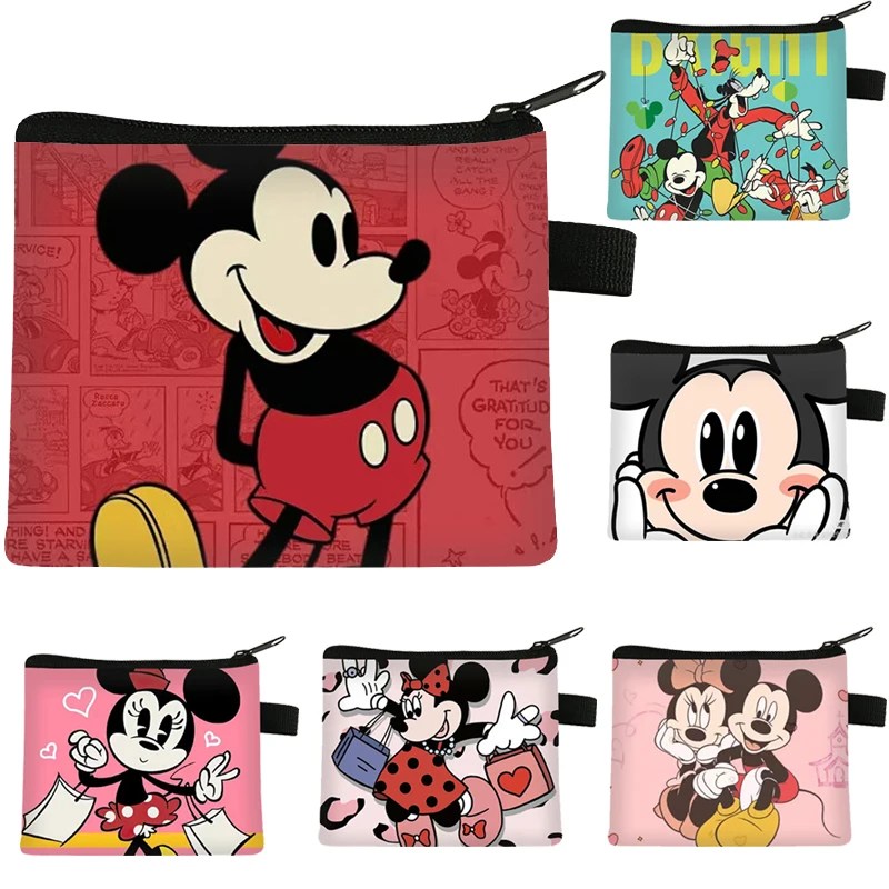 Disney Mickey Mouse and Donald Duck Wallet Short Print Wallet Anime Cartoon Zipper Wallet Fashion Kawaii Wallet Child Purse