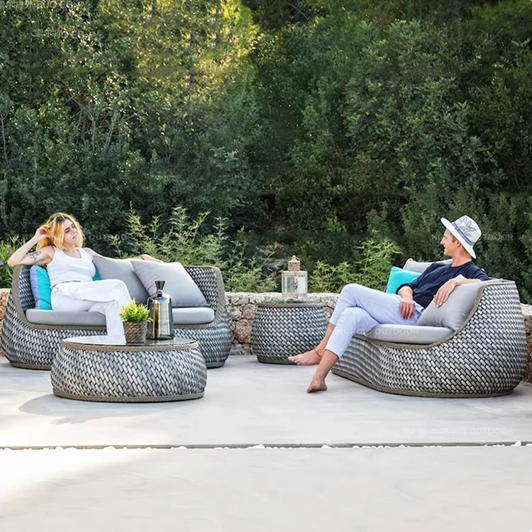# Outdoor Wicker Garden Sectional Sofa Set With Cushion Garden Rattan Furniture Sofa