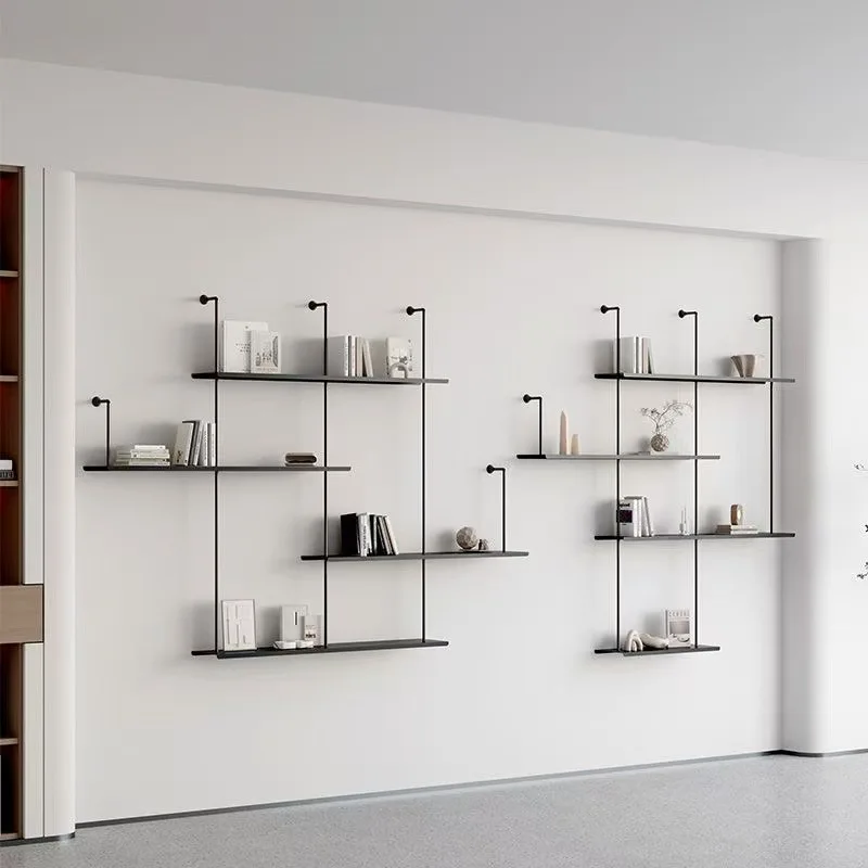 Storage shelf, wall-mounted shelf, bookshelf wall-mounted wine rack, display rack, metal wall-mounted storage multi-tier shelf