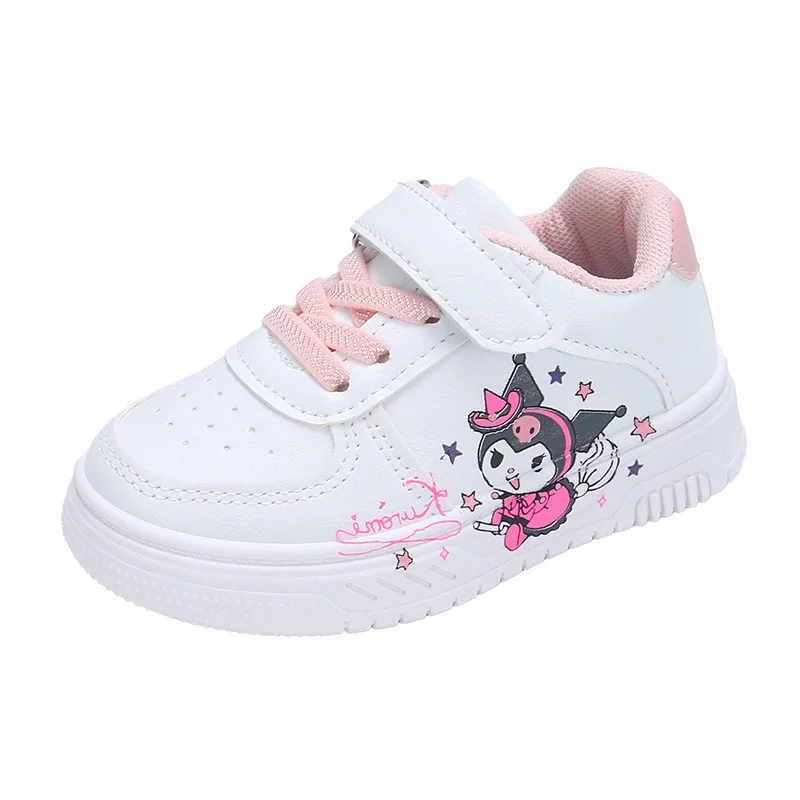 

Kuromi 2026 Spring Autumn Kids Shoes – Korean Style White Low Top Board Sneakers Waterproof Casual for Boys Girls