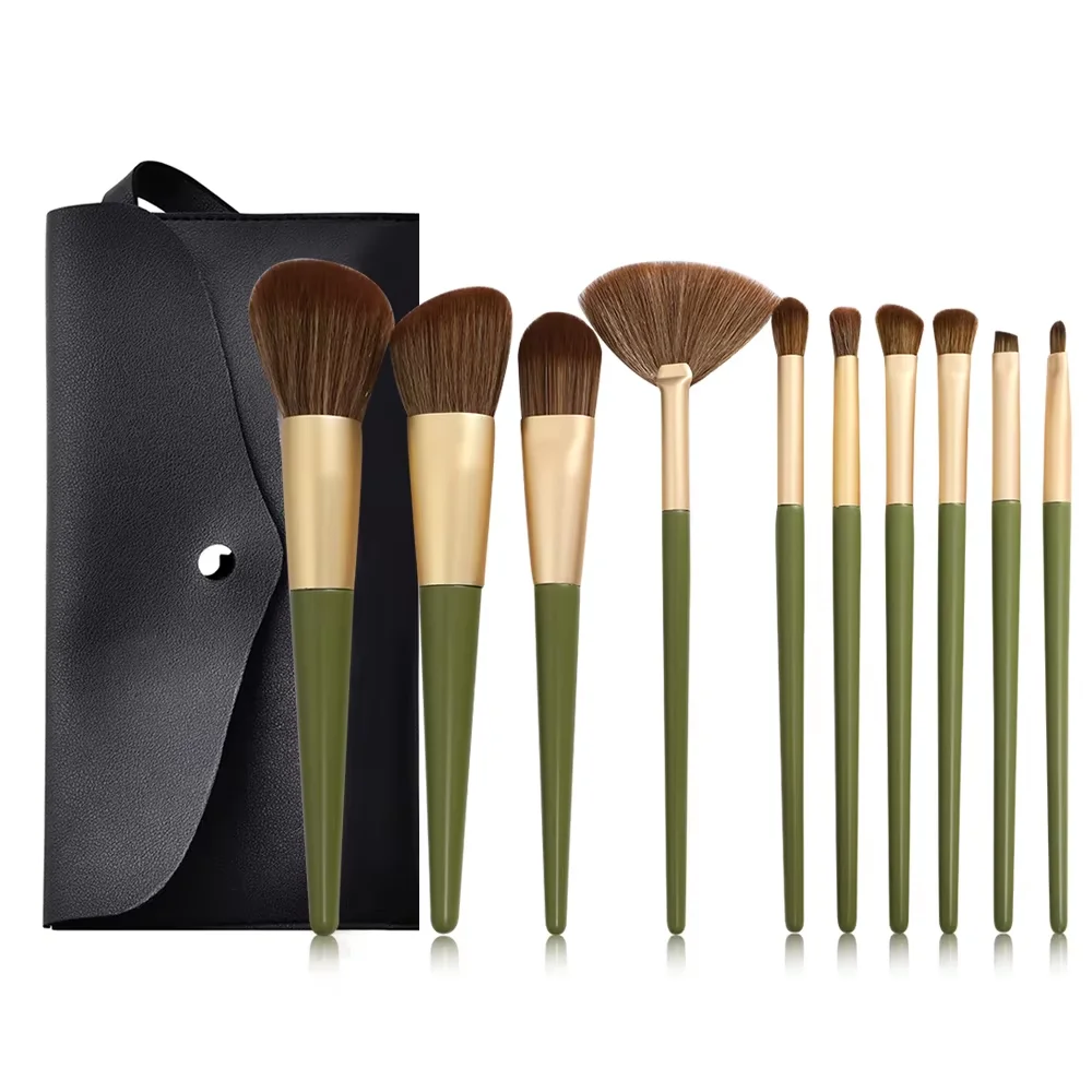 10Pcs Soft Fluffy Makeup Brushes Set Synthetic Hair for Foundation Powder Eyeshadow Kabuki Blending Face Beauty Cosmetic Tools