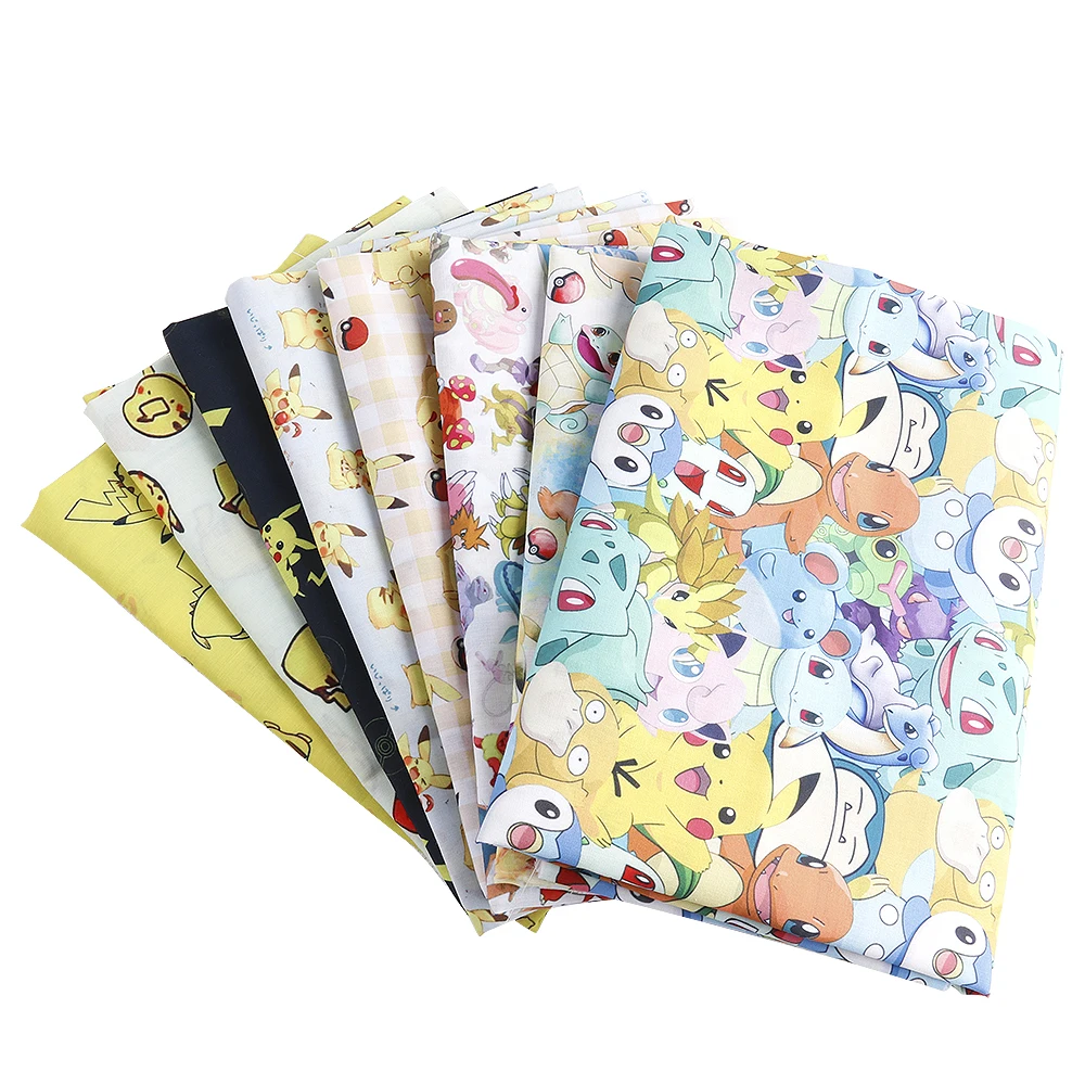 140cm Width Pokemon Japanese Pocket Monster Peripherals Polyester Fabric DIY Sewing Patchwork Quilting Kids Clothes Material