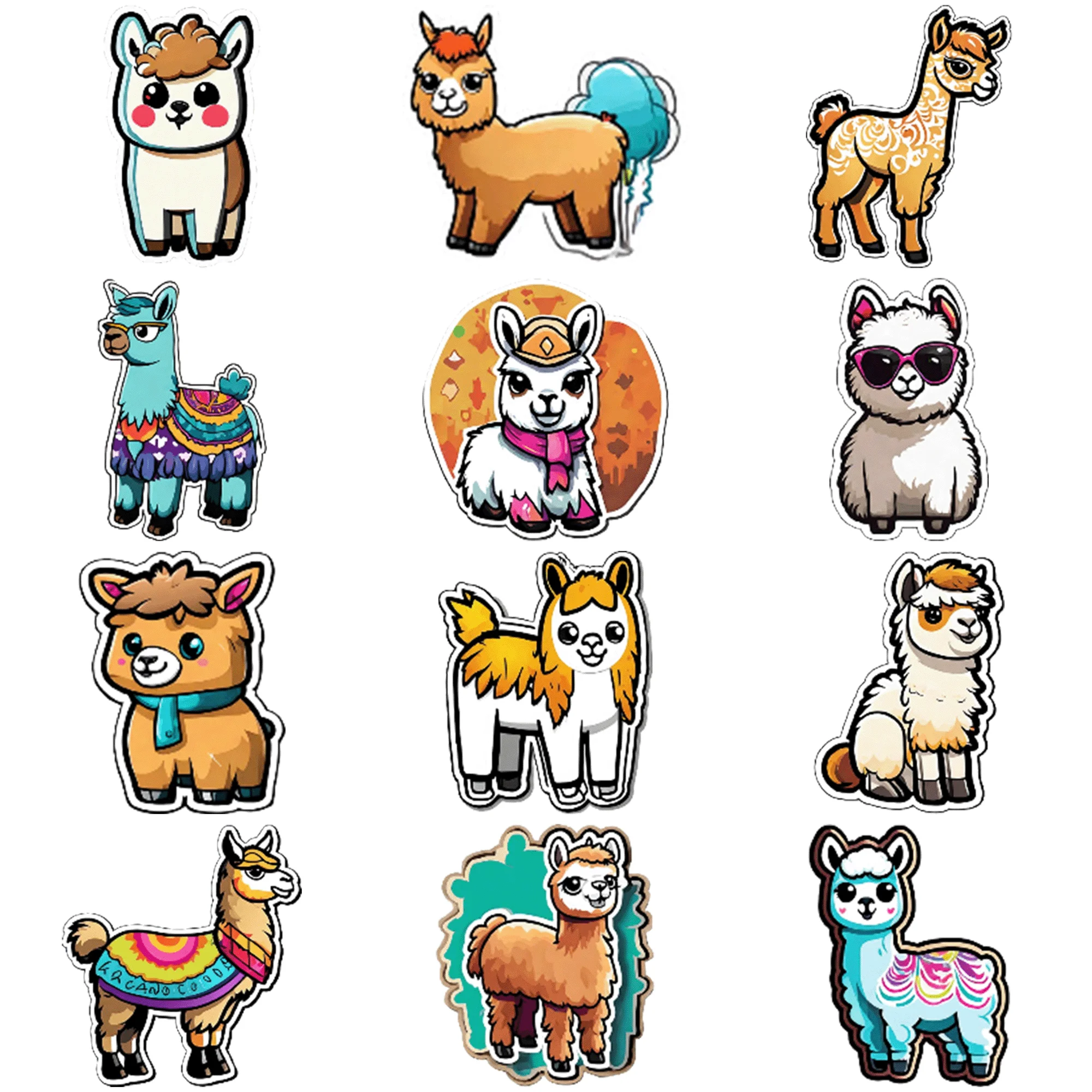 สติกเกอร์การ์ตูน alpaca กราฟฟิตี้ 50 ชิ้น แสดงบุคลิกภาพของคุณด้วยสติกเกอร์การ์ตูน Alpaca Graffiti 50 ชิ้น