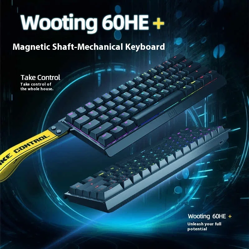 Wooting 60he + Magnetic Switch Keyboard Wired Rgb Backlight American Version Esports Mechanical Keyboardpc Accessories Gamer Man