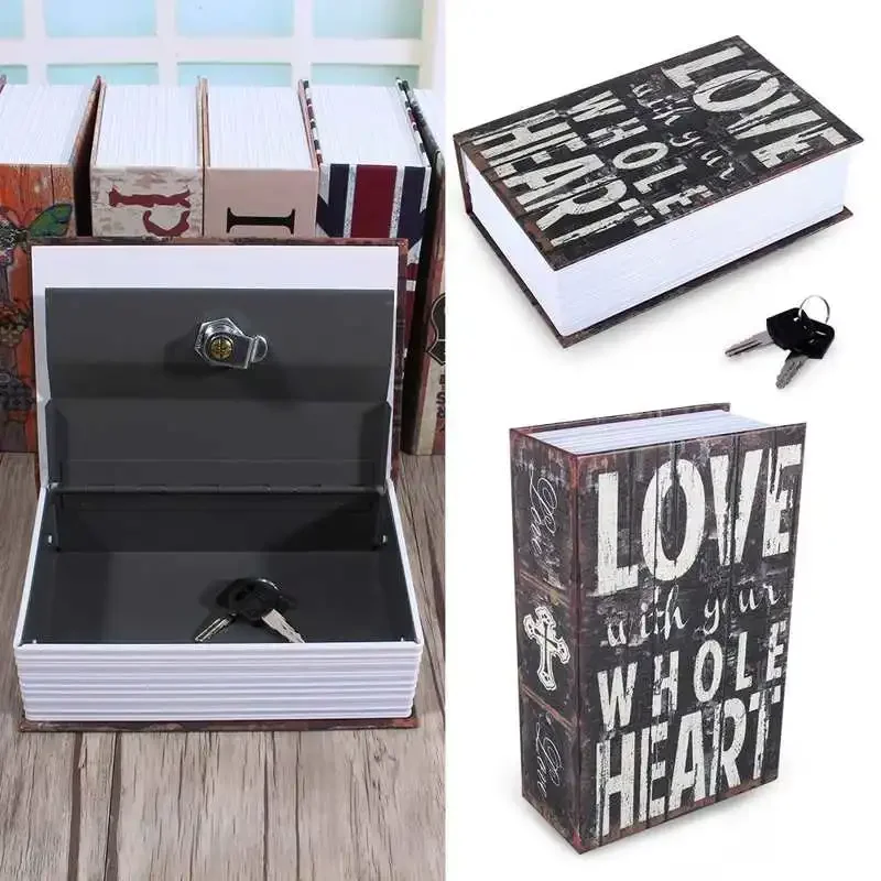 1PC NEW Secret Money Hidden Safe Security Box of Dictionary Book Shape Key Box For Cash Jewelry Safe Deposit Box Mini Lock Box