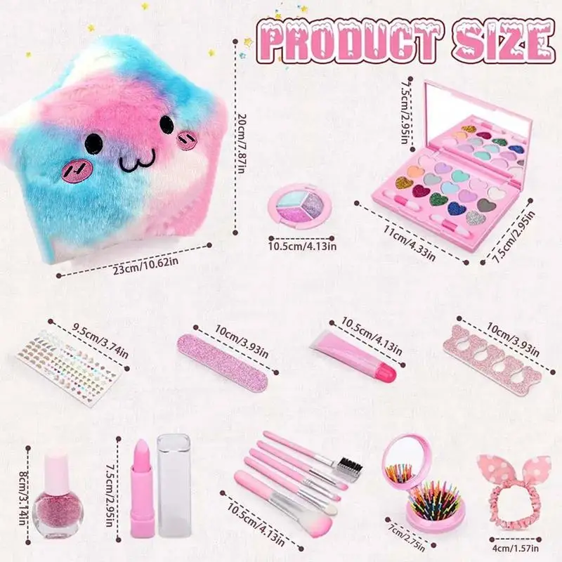 Juego de maquillaje de juguete para niñas, maquillaje lavable para niños pequeños, juego de juguetes para niñas, juego de juguetes para niñas, juego de cosméticos de maquillaje para niños