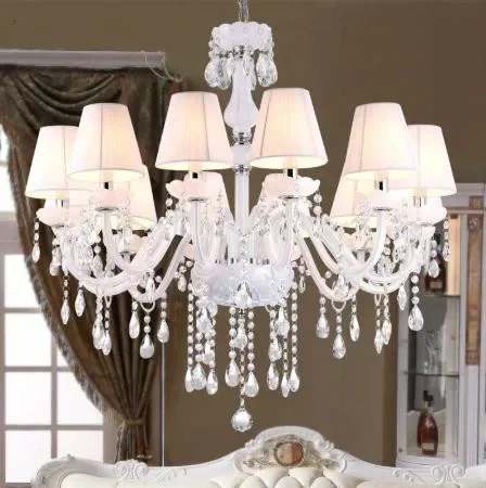 European Style White Crystal Chandeliers Modern LED Chandeliers For Living Room lustres de sala de cristal