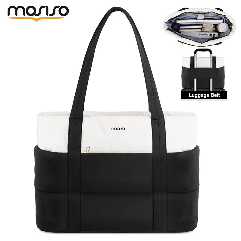 

15 15.6 16 inch Laptop Tote Bag for Women Puffy Quilted Lightweight Large Capacity Handbag Shoulder Bag for Teacher Work Office