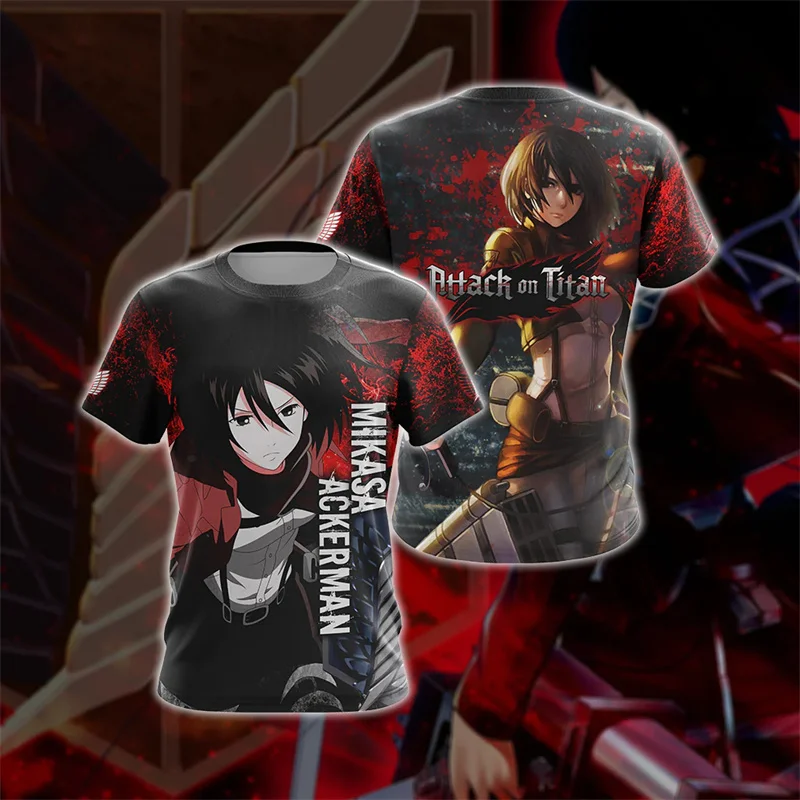 

New Anime Attack on Titan Levi Ackerman Graphic T-Shirt For Men 3D Printed Crew Neck Harajuku Fashion Kids Cartoon Tees Clothing