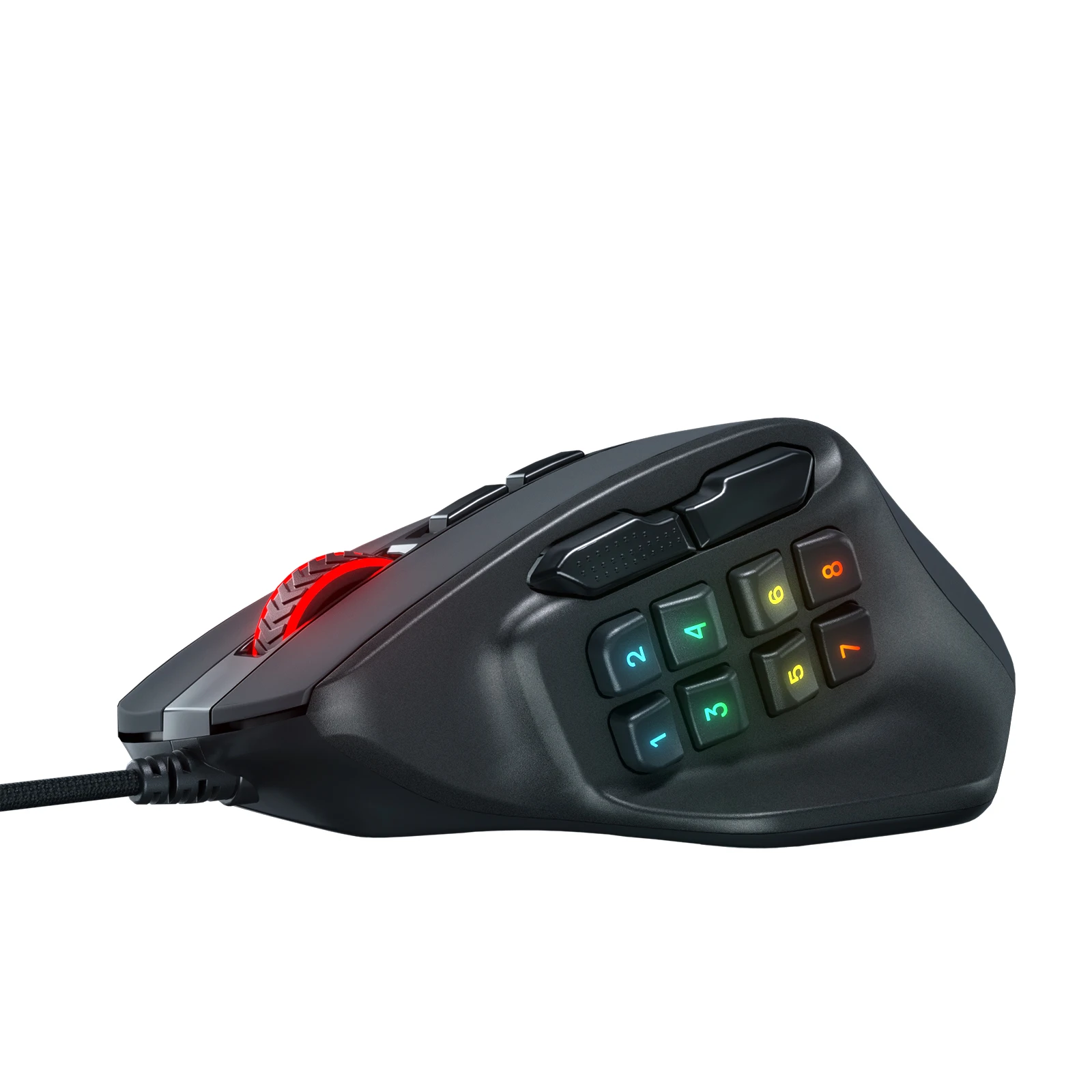 raton redragon 811 aatrox mmo 12400 dpi 15 teclas personalizables 8 botones laterales retroiluminacion rgb raton ergonomico para juegos