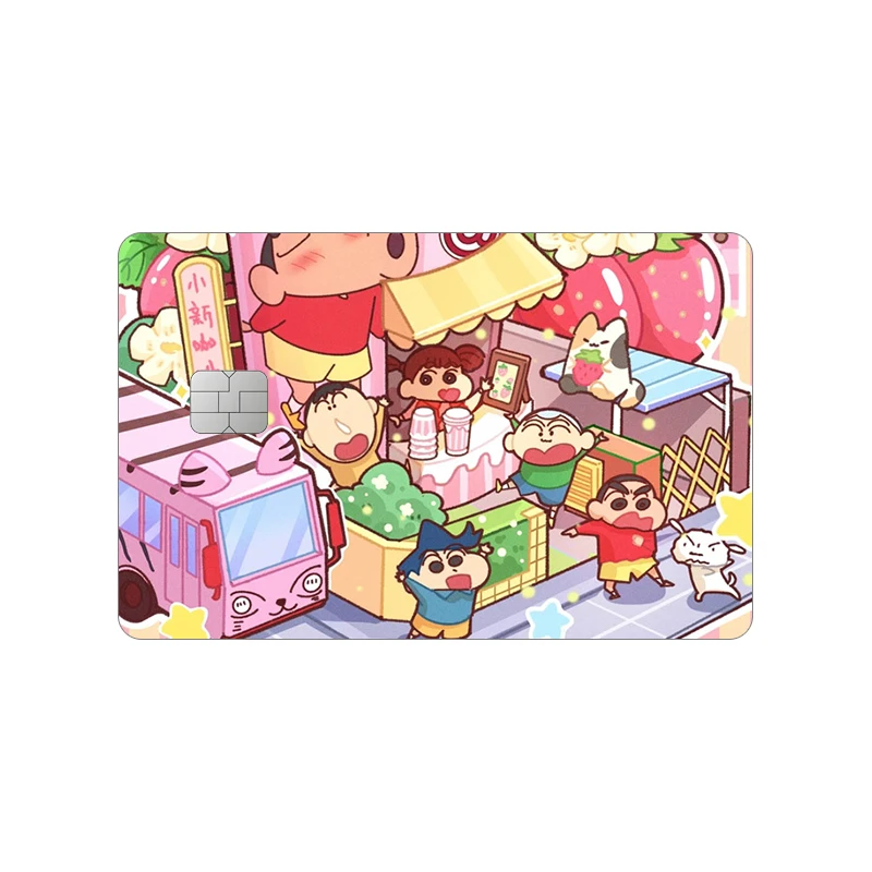 Crayon Shin-chan Card Sticker Cartoon Student Patch Decals Anime Learn Supplies Exquisite ID Documents Bus Subway Paster Gift