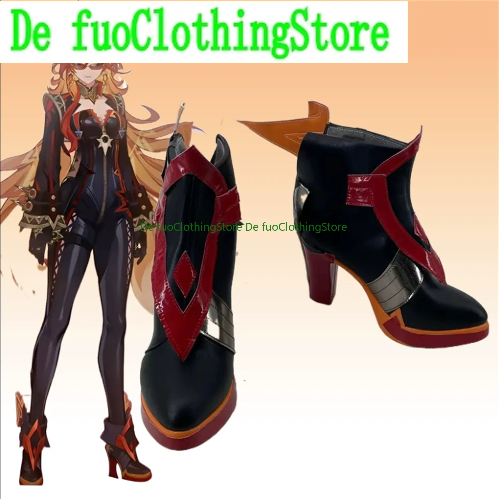 Mavuika Pyro Archon Genshin Impact Cosplay Shoes Boots Game Anime Halloween DefuoClothing Shoes Store