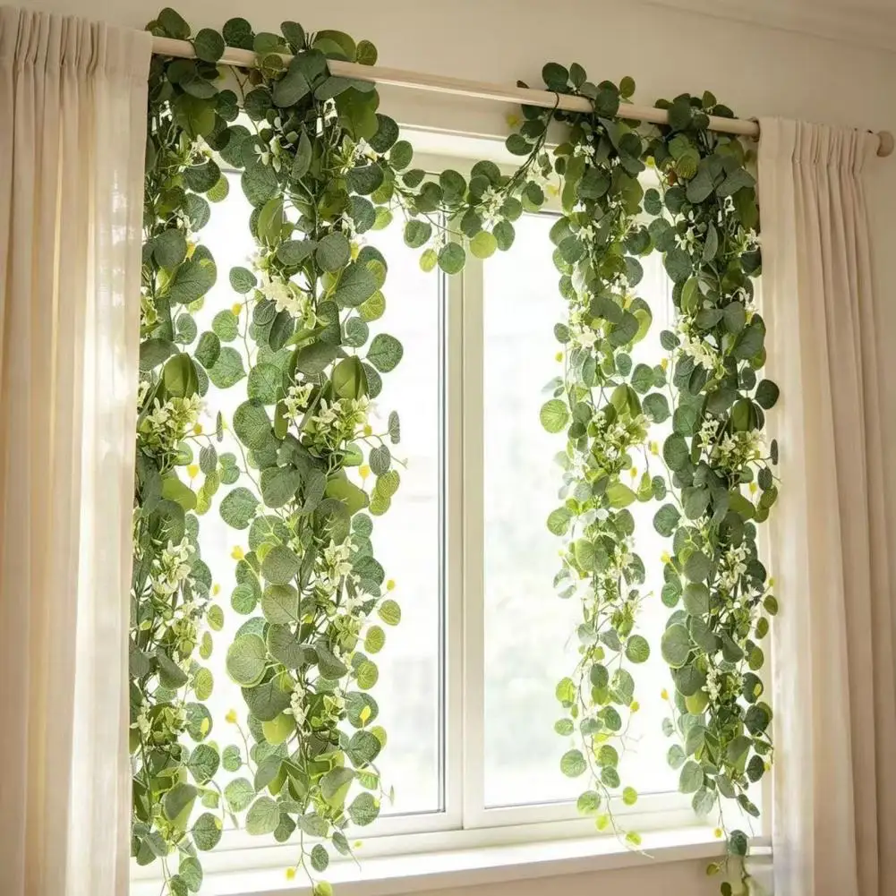 2026 Faux Greenery Garland 6FT Artificial Eucalyptus Garland Fake Eucalyptus Leaves Greenery Garland Faux Hanging Plants Vines f