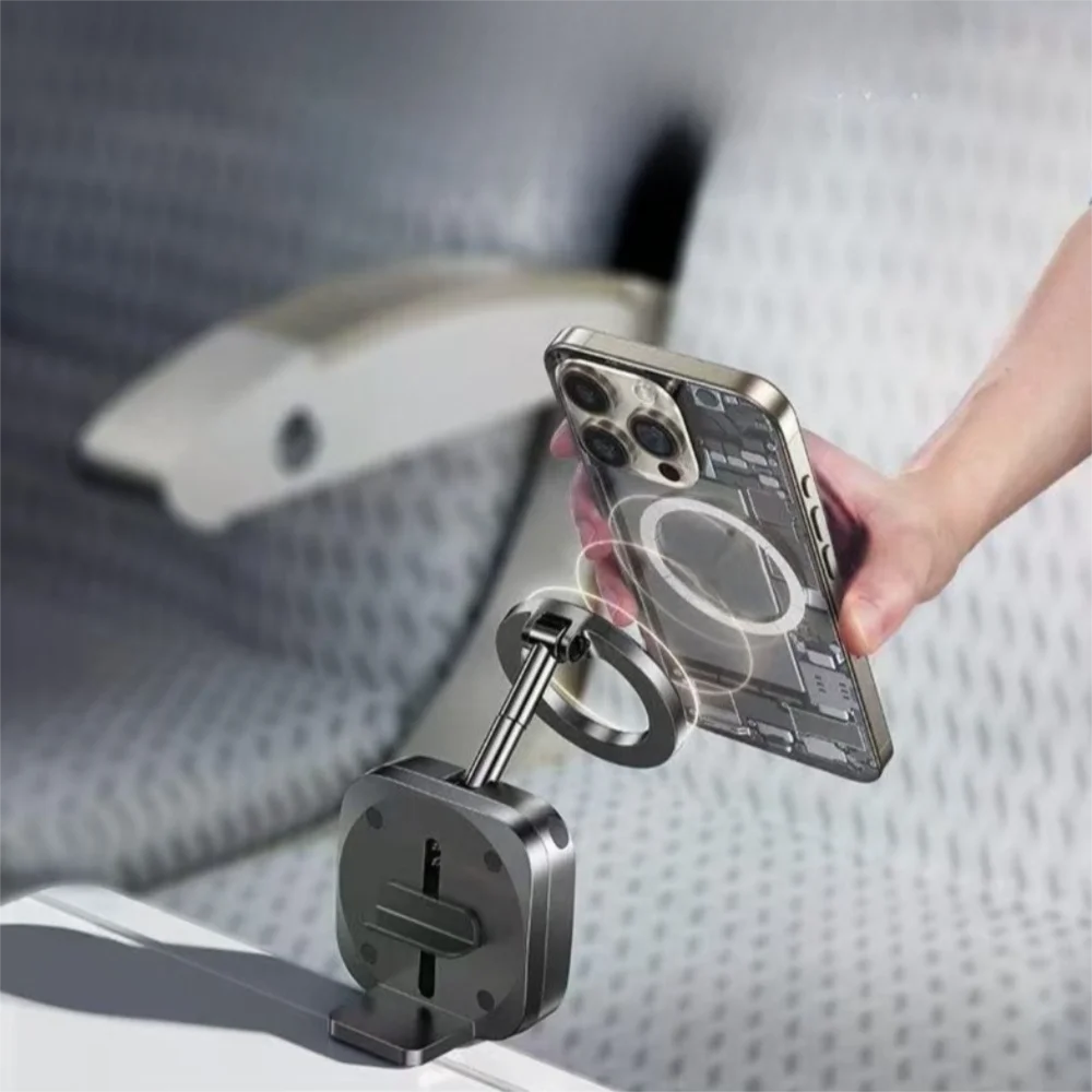 

Portable Magnetic Car Phone Holder Foldable 360° rotation Phone Mount Hands-Free Anti-Shake Adjustable Phone Bracket