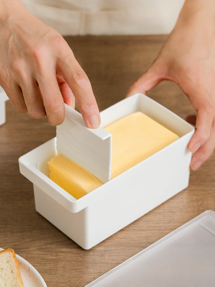 

Butter Cheese Storage Box with Cutter & Lid Food Grade Airtight Fridge Container Organizer for Butter Cheese BPA Free Keeper