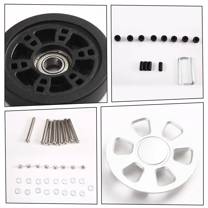 RMWIN-For Replacement Luggage Wheels 8PCS 55X12mm Low-Noise Rolling Bearing For Travel Suitcase Caster Silver