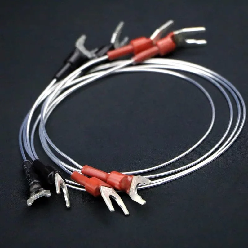 100% Pure Sterling Silver 20AWG Speaker Jumper Cable HIFI SPeaker cable with spade connector