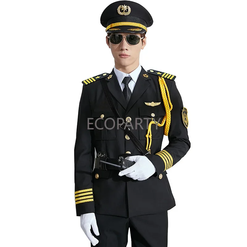 Uniforme d'officier royal de sécurité avec badge pour homme, accessoire de luxe manuel, 9 pièces