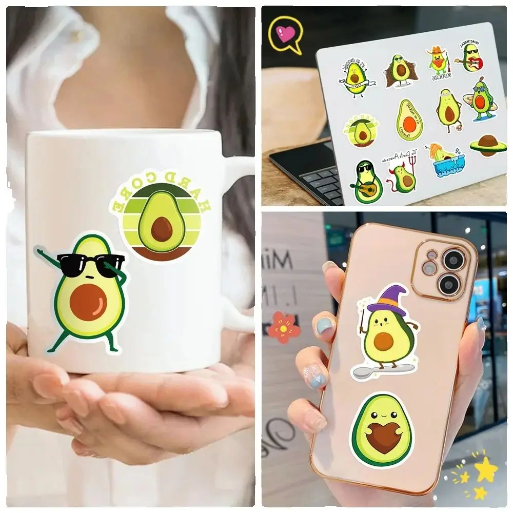 50 個クリーンレッドフルーツアボカドステッカー漫画漫画かわいい INS スタイルパーソナライズされた落書き冷蔵庫