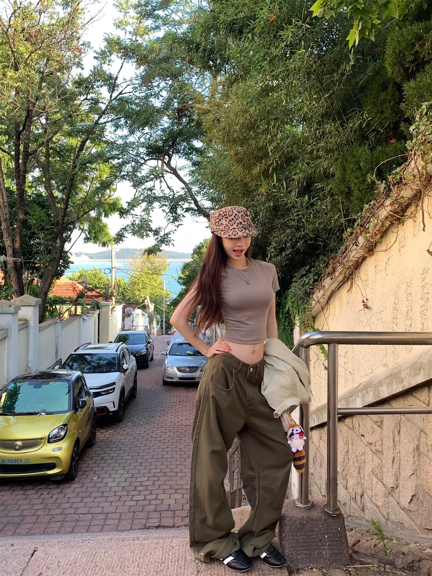 

Женские джинсы Fheer в американском ретро-стиле, широкие, свободные, прямые, с эффектом потертости, длинные брюки, повседневные, с завышенной талией