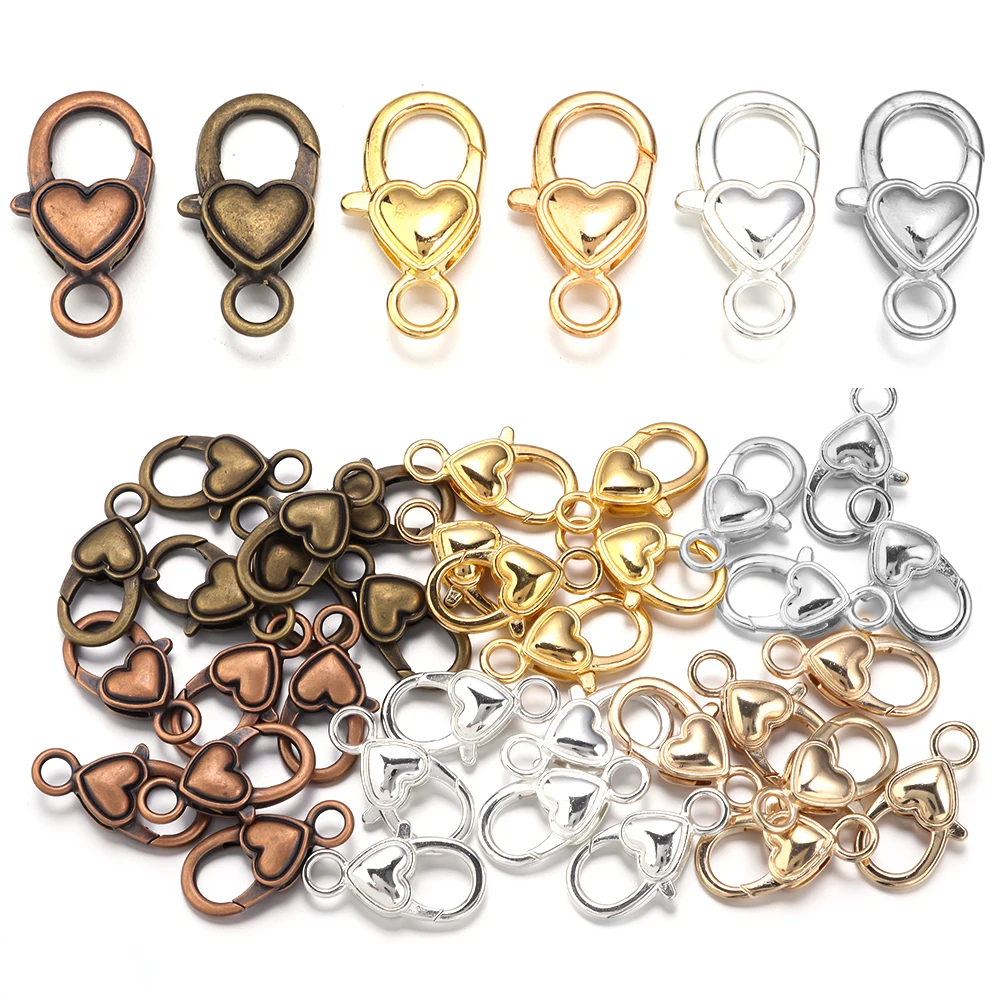 

10pcs/lot 26x14mm Zinc Alloy Heart Shape Keychain Luggage Lobster Clasp Accessories For DIY Making Zipper Head Keychain Supplies