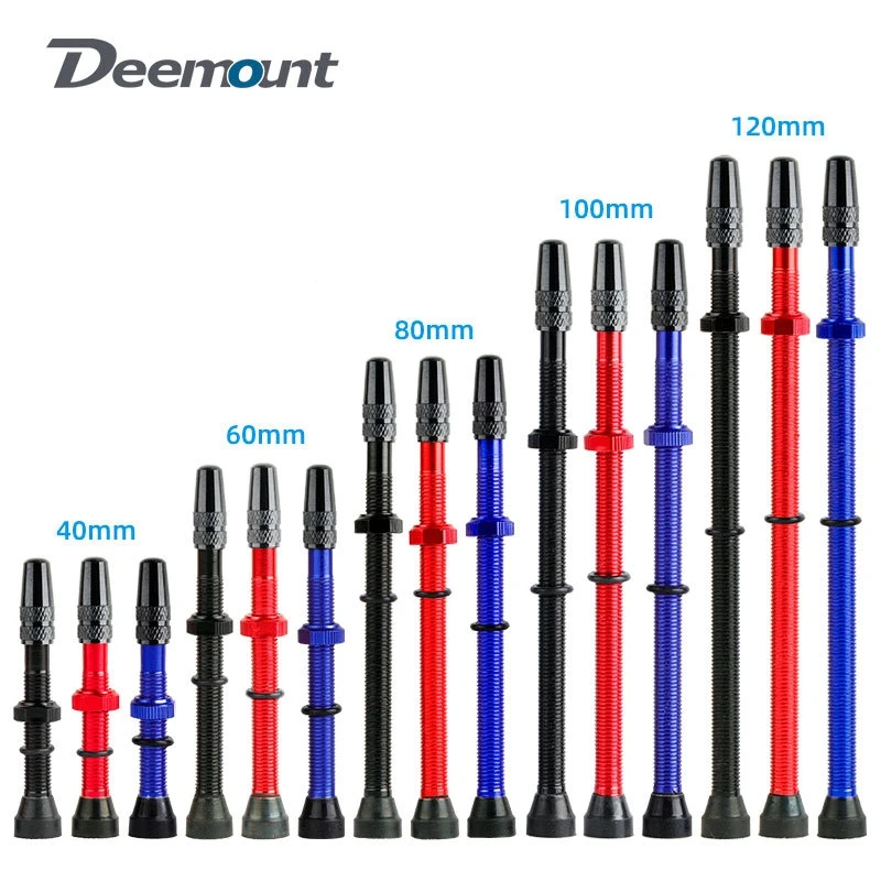 DEEMOUNT Mountain Bike Tubeless Valve Cartridge Color 40/60/80/100/120MM Aluminum Alloy Valve Core MTB Riding Parts Original