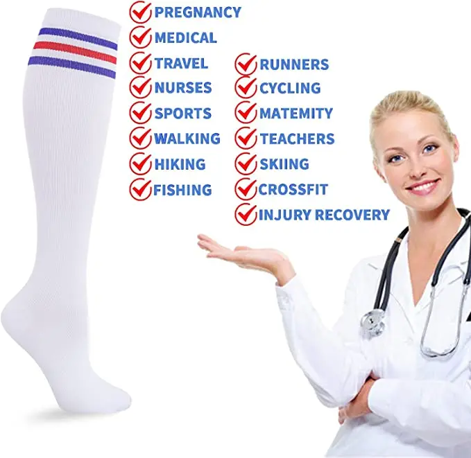 Compression Socks Women Men Knee High 30MmHg Sports Socks Edema Diabetes Varicose Veins Running Stocking Wholesale Dropshipping