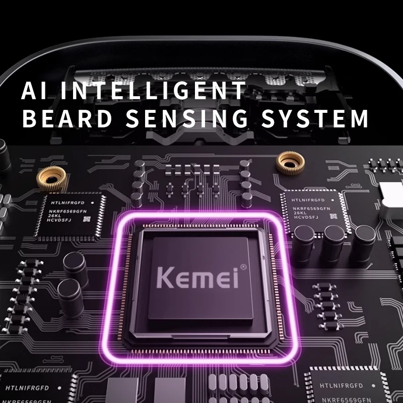 Kemei T82 ماكينة حلاقة كهربائية احترافية مقاومة للماء قابلة لإعادة الشحن للرجال شاشة ديجيتال أداة تهذيب اللحية ماكينة حلاقة صغيرة