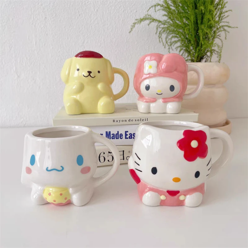 Pompompurin HelloKitty Cinnamoroll Piano Mug Gift for Kids Action Figure Dolls Toys Kids Cute Cup about 50-100ml Mug