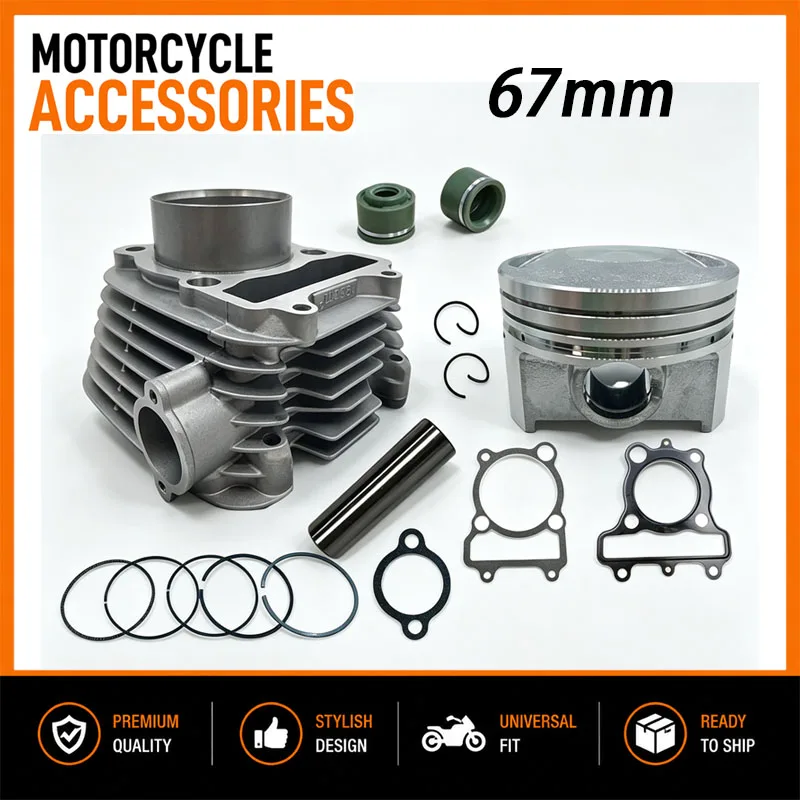 Motorcycle Cylinder Kit Piston And Ring for YAMAHA AG200 ZS200-GY LZX200GY-2 LY200 TW200 Cylinder