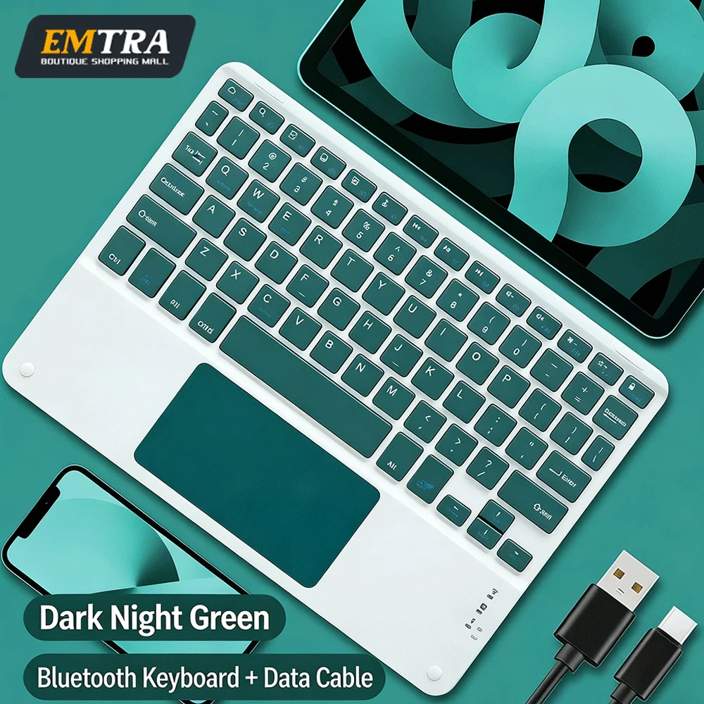 Bluetooth Keyboard for iPad Air Pro Mini Wireless Rechargeable Touch Gestures English Keyboard for Phone Tablet Laptop Universal