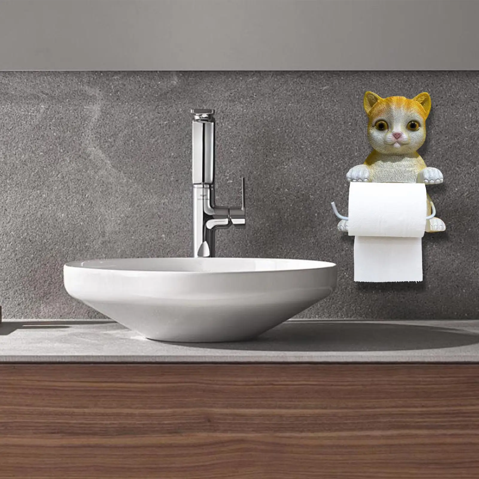 

Tissue Holder For Bathroom Cat Toilet Roll Holder Wall Mounted Roll Rack Cute Dispenser For Dorm Home RV Restroom Travel Kitchen