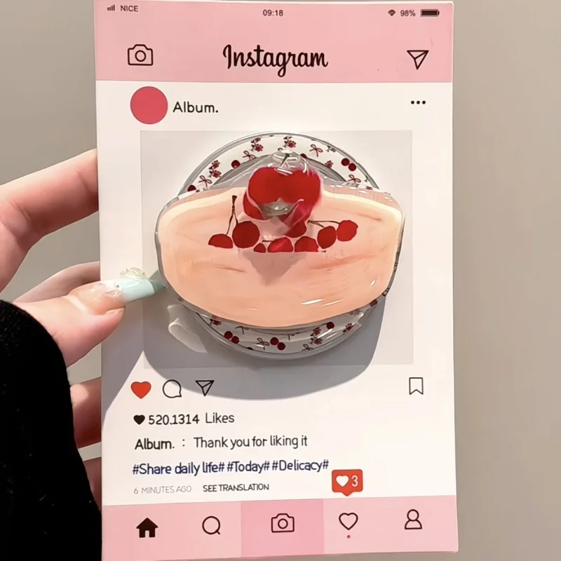 

Милый мультяшный вращающийся вишневый торт, магнитный держатель, ручка Tok Griptok, держатель для телефона, подставка для iPhone 15 16, для Pad Magsafe