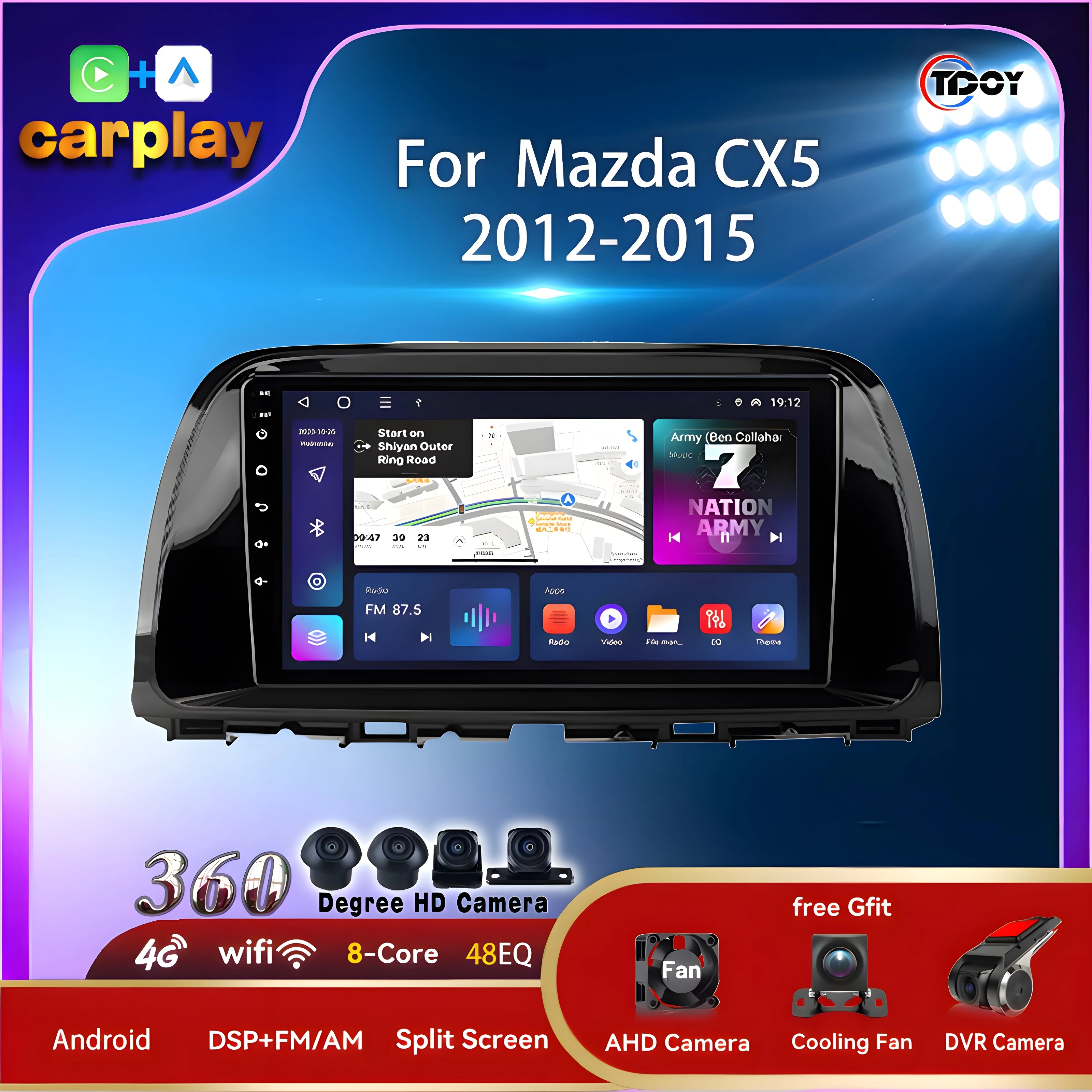 

2Din Android автомобильное радио для Mazda CX5 2012-2015 авторадио автомобильная стерео мультимедиа автомобильный Carplay Android Auto беспроводное радио 4G