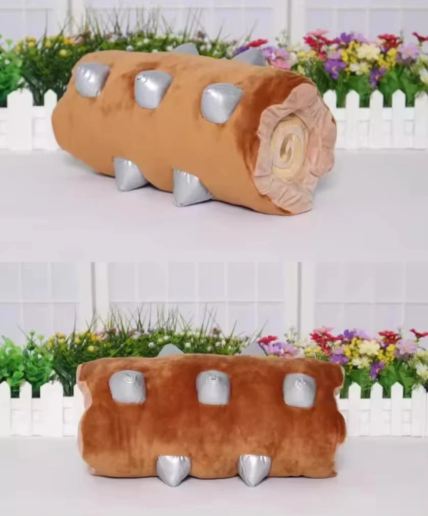 

35cm Game Plush Wood Rolling Wolf Tooth Stick Design Cartoon Theme Stuffed Animal Decompression Toy for Boys And Girls