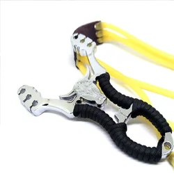 High Precision Alloy Slingshot with Thicken 6 Stretch Rubber Band Professional Catapult Outdoor Hunting Shooting Bow Sling shots