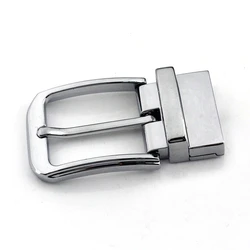 1pcs 35mm Metal Men Belt Buckle Clip Buckle Chrome Rotatable Bottom Single Pin Half Buckle Leather Craft Belt Strap