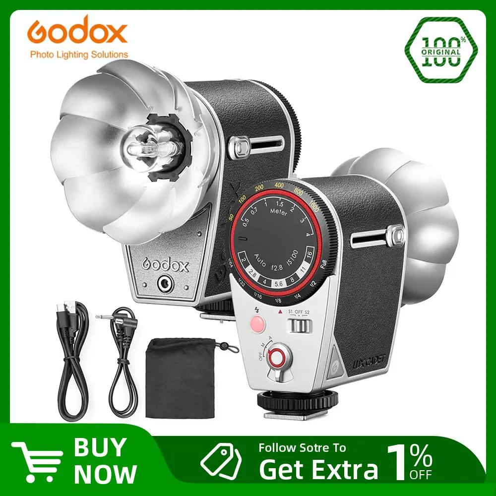 Godox Lux Cadet Retro Camera Flash Flash Speedlite Trigger for Canon Nikon Fujifilm Olympus Sony Camera