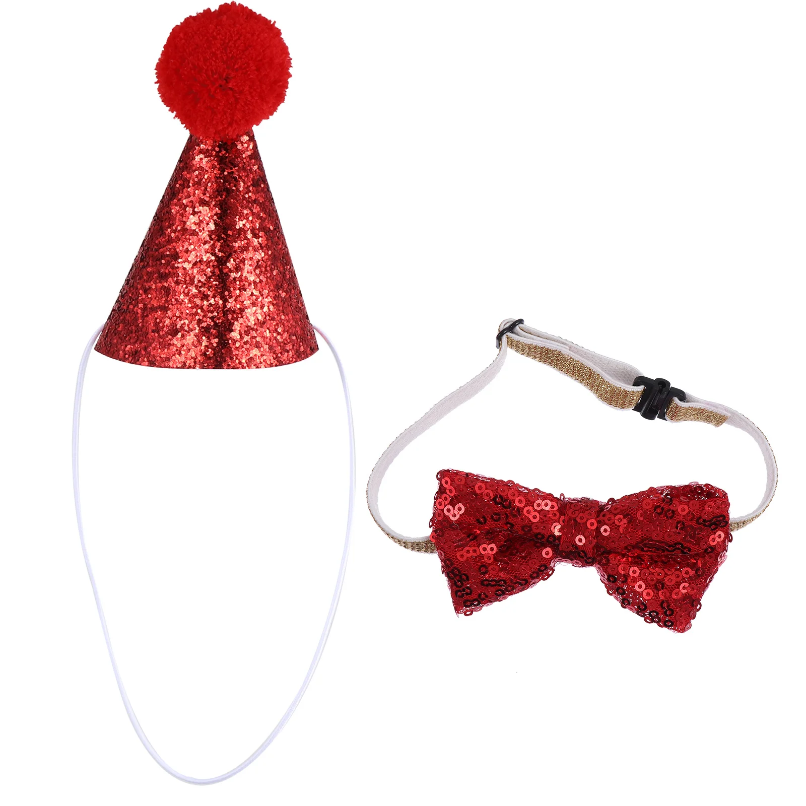 

1Set Pet Christmas Costume Set Red Headband for Dogs Xmas Holiday Accessory Medium Large Puppy Fashion Outfit Party Wear