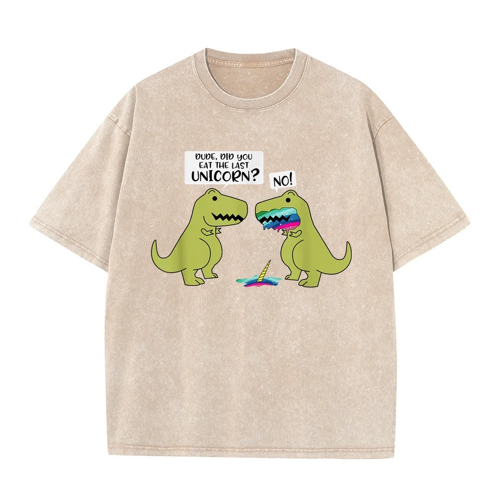 Funny Did You Eat The Last Unicorn Dinosaur Short Sleeve T-Shirt Man Clothing Vêtement Homme Футболка Fitted Casual Tee Summer