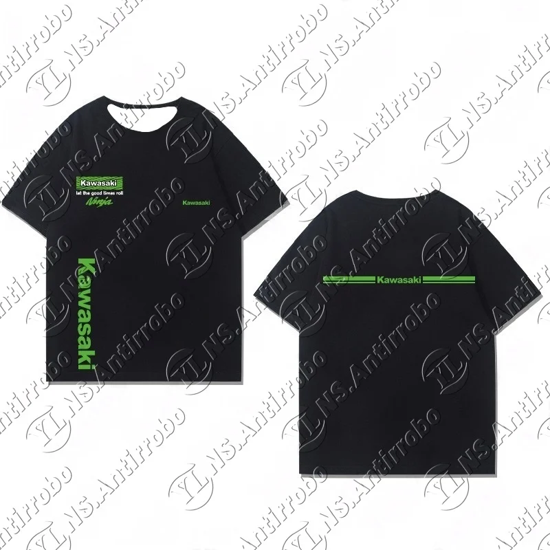 

2025-26 летняя новая уличная велосипедная спортивная футболка для скоростных сухих гонок на мотоцикле, мужская футболка Kawasaki Racing Team с 3D принтом