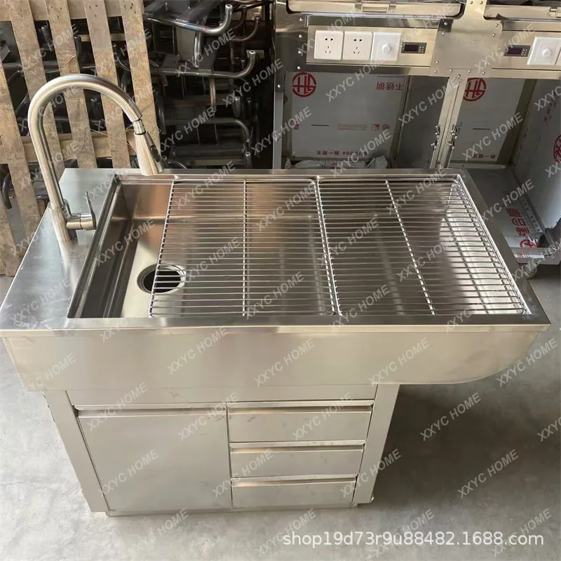 LPet hospital animal operating table, multifunctional cat and dog dental cleaning table, veterinary stainless steel table