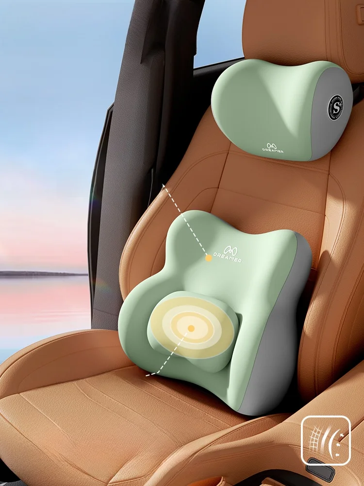 

Zhimenen Car Headrest And Lumbar Support Cuion Set Vehicle Ba Pad Interior Lumbar Support Ne Protection Car ...