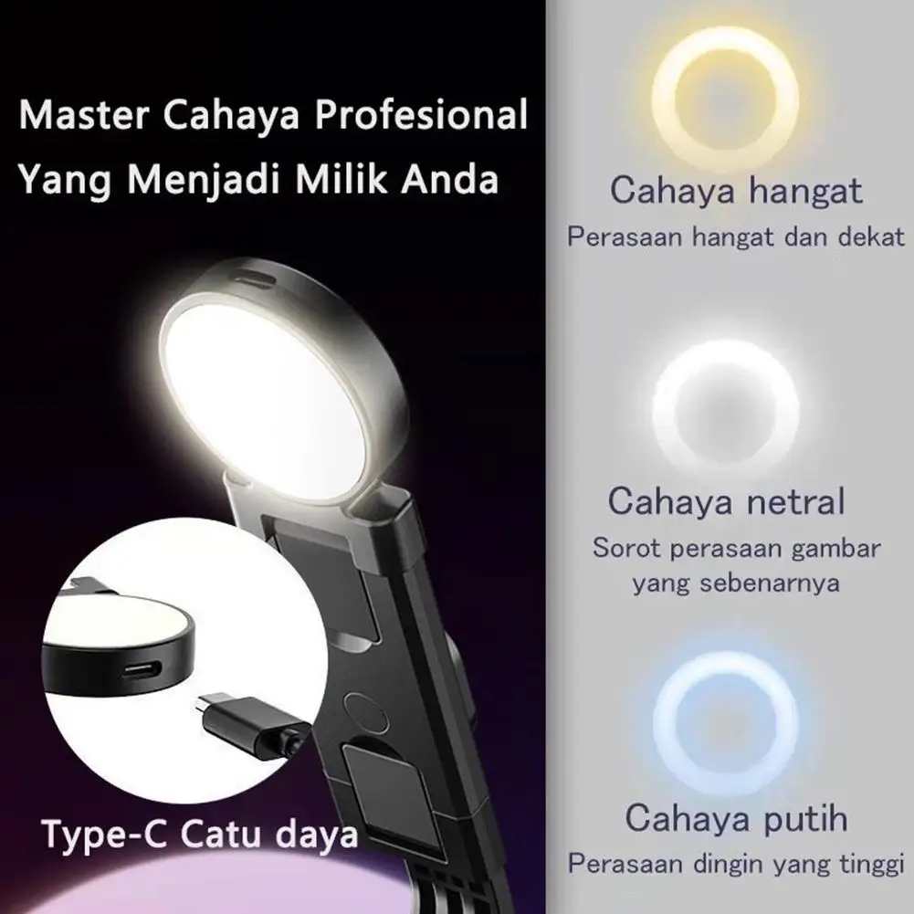 Rotatable Mirror Fill Light Mini Poratble Multi-function Fill Light Selfie Mirror Tavel Folding Stand Adjustable Dressing Tools