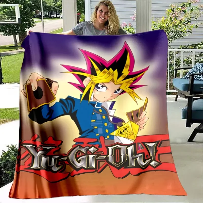 3D Anime Yu Gi Oh Card Yugioh Throw Blanket Blue Eyes White Dragon Anime Cartoon Soft Plush Blanket Bedroom Bedspread Home Decor